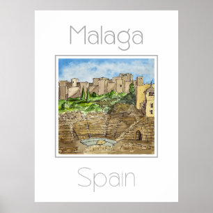 Reisposter voor Malaga Spanje Poster