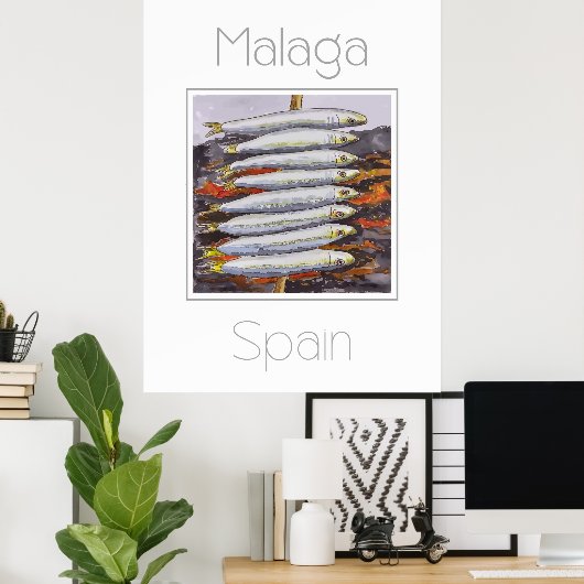 Reisposter voor Malaga Spanje Poster (Thuiskantoor)