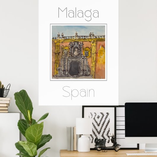 Reisposter voor Malaga Spanje Poster (Thuiskantoor)