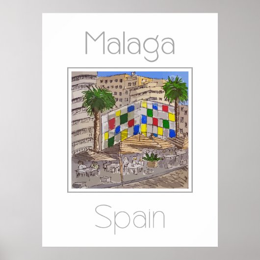 Reisposter voor Malaga Spanje Poster (Voorkant)