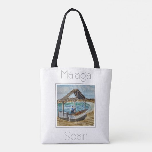Reisposter voor Malaga Spanje Tote Bag (Achterkant)