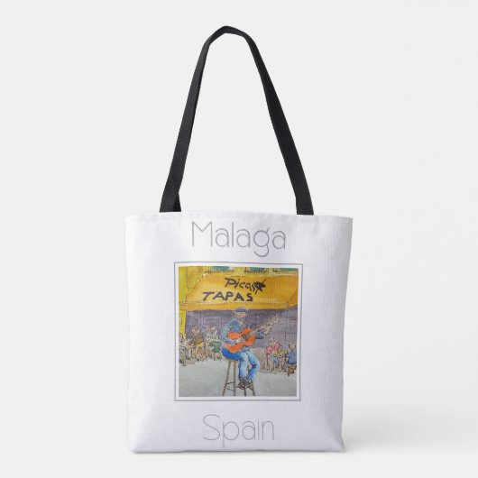 Reisposter voor Malaga Spanje Tote Bag (Achterkant)