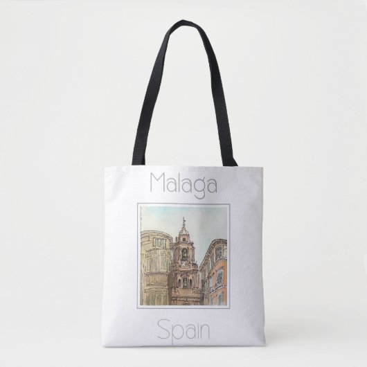 Reisposter voor Malaga Spanje Tote Bag (Voorkant)