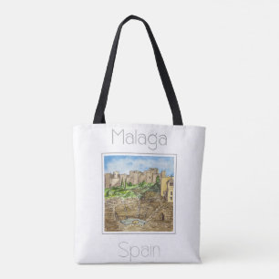 Reisposter voor Malaga Spanje Tote Bag