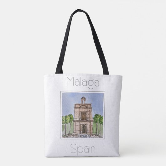 Reisposter voor Malaga Spanje Tote Bag (Achterkant)