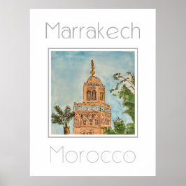 Reisposter voor Marrakech Marokko Poster