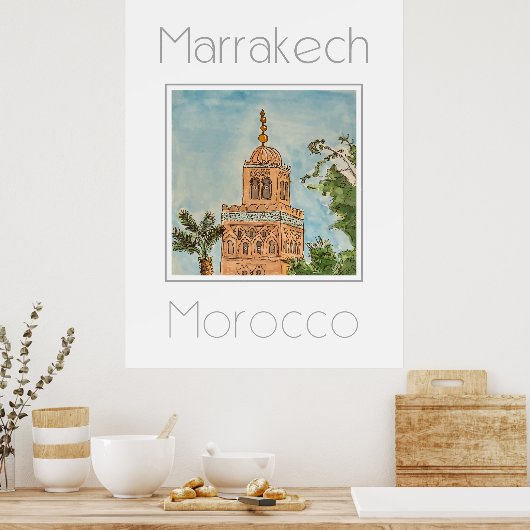 Reisposter voor Marrakech Marokko Poster (Keuken)