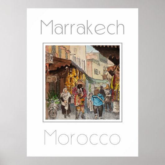 Reisposter voor Marrakech Marokko Poster (Voorkant)
