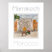 Reisposter voor Marrakech Marokko Poster (Voorkant)