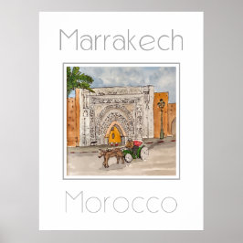 Reisposter voor Marrakech Marokko Poster