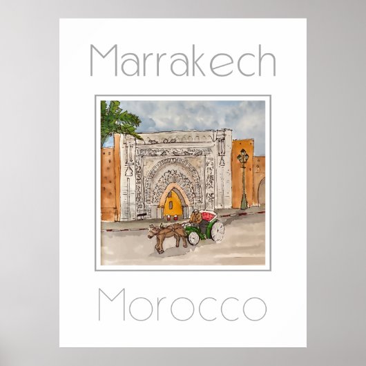Reisposter voor Marrakech Marokko Poster (Voorkant)