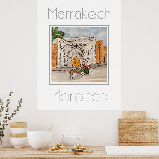 Reisposter voor Marrakech Marokko Poster (Keuken)