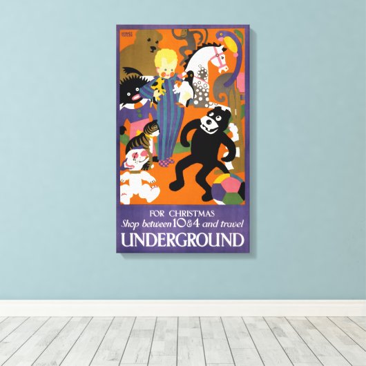Reisposter voor metro van Londen Canvas Afdruk (Insitu (Houten vloer))