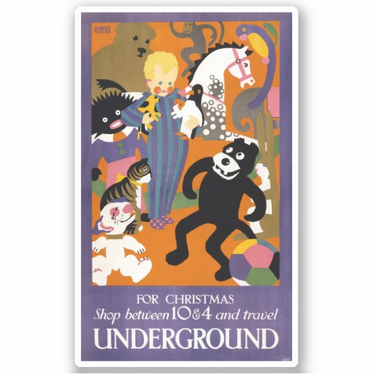 Reisposter voor metro van Londen Sticker (Voorkant)