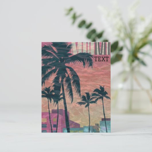 Reisposter voor Miami briefkaart (Staand voorkant)