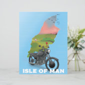 Reisposter voor motorfietsen op het eiland Man (Staand voorkant)