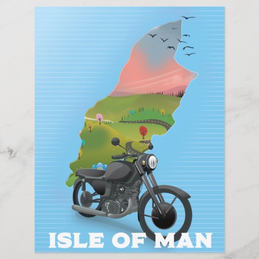 Reisposter voor motorfietsen op het eiland Man (Voorkant)