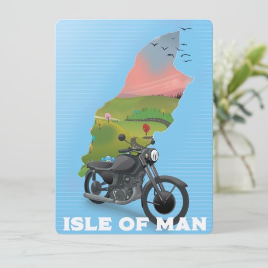 Reisposter voor motorfietsen op het eiland Man (Staand voorkant)