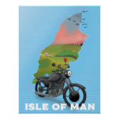 Reisposter voor motorfietsen op het eiland Man Perfect Poster (Voorkant)
