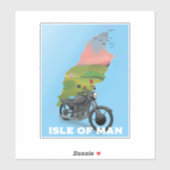 Reisposter voor motorfietsen op het eiland Man Sticker (Vel)