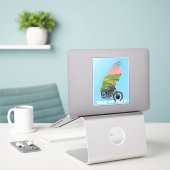 Reisposter voor motorfietsen op het eiland Man Sticker (Laptop op bureau)