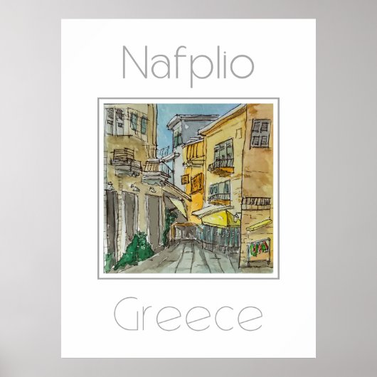 Reisposter voor Nafplio Griekenland Poster (Voorkant)