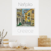 Reisposter voor Nafplio Griekenland Poster (Keuken)