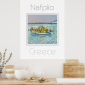Reisposter voor Nafplio Griekenland Poster (Keuken)