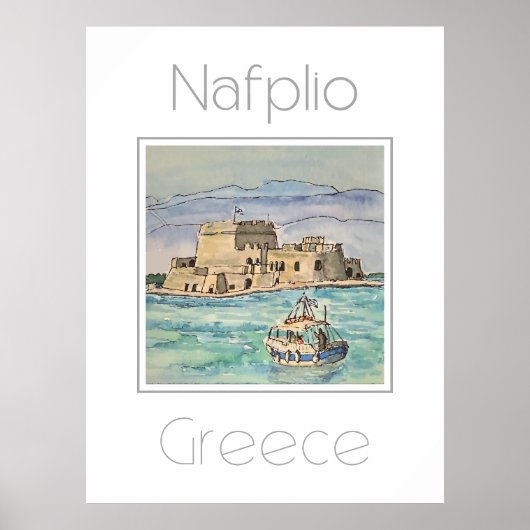 Reisposter voor Nafplio Griekenland Poster (Voorkant)