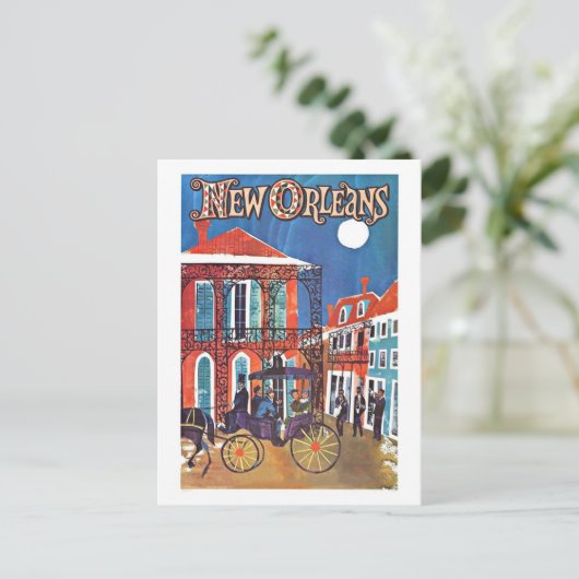  reisposter voor New Orleans Briefkaart (Staand voorkant)