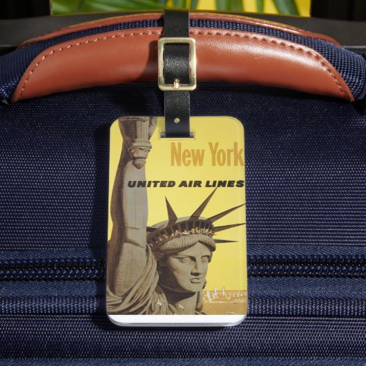 Reisposter voor New York, United Air Lines Bagagelabel (Voorkant Insitu 2)