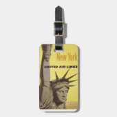 Reisposter voor New York, United Air Lines Bagagelabel (Voorkant verticaal)