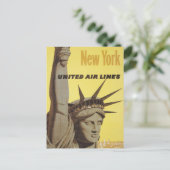 Reisposter voor New York, United Air Lines Briefkaart (Staand voorkant)