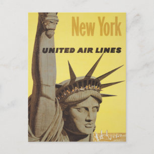 Reisposter voor New York, United Air Lines Briefkaart