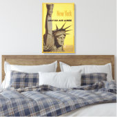 Reisposter voor New York, United Air Lines Canvas Afdruk (Insitu (Slaapkamer))