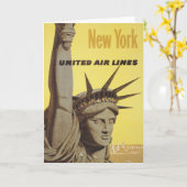 Reisposter voor New York, United Air Lines Kaart (Gele Bloem)