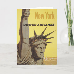 Reisposter voor New York, United Air Lines Kaart