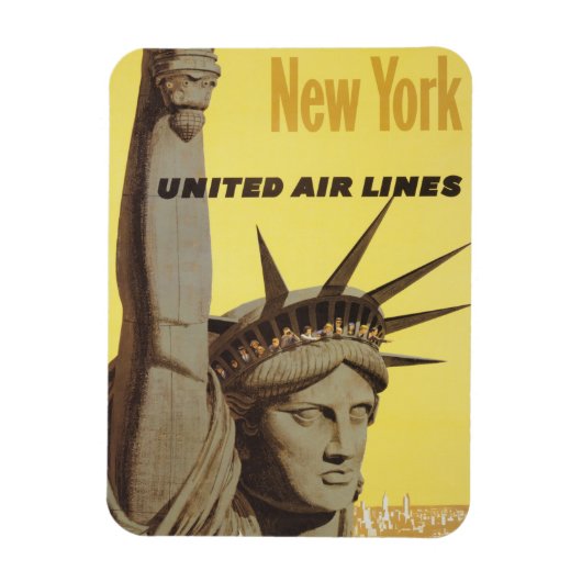Reisposter voor New York, United Air Lines Magneet (Verticaal)