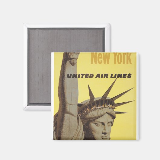 Reisposter voor New York, United Air Lines Magneet (Voorkant / Achterkant)