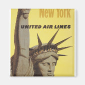 Reisposter voor New York, United Air Lines Magneet (Voorkant)