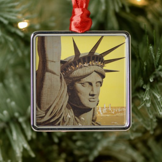 Reisposter voor New York, United Air Lines Metalen Ornament (Boom)