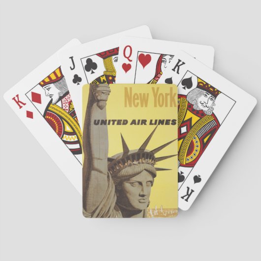Reisposter voor New York, United Air Lines Pokerkaarten (Achterkant)