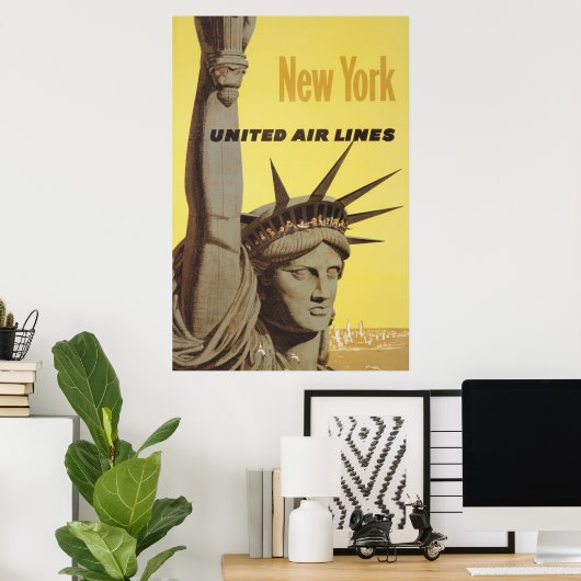 Reisposter voor New York, United Air Lines Poster (Thuiskantoor)