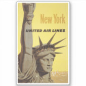 Reisposter voor New York, United Air Lines Sticker (Voorkant)