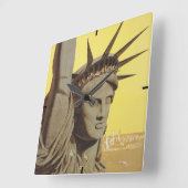 Reisposter voor New York, United Air Lines Vierkante Klok (Hoek)