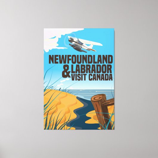 Reisposter voor Newfoundland en Labrador Canvas Afdruk (Voorkant)