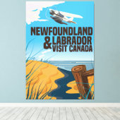 Reisposter voor Newfoundland en Labrador Canvas Afdruk (Insitu (Houten vloer))
