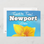 reisposter voor Newport Wales Daffodil Briefkaart (Voorkant / Achterkant)