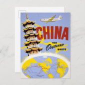 Reisposter voor Northwest Orient Airlines Briefkaart (Voorkant / Achterkant)