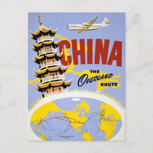 Reisposter voor Northwest Orient Airlines Briefkaart (Voorkant)